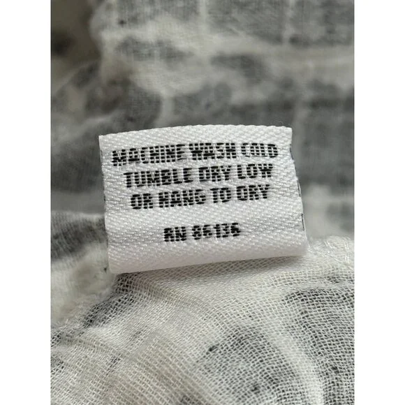 Bryn Walker Womens Tunic Asymmetrical Lagenlook Cotton Black White Size M - Picture 9 of 9